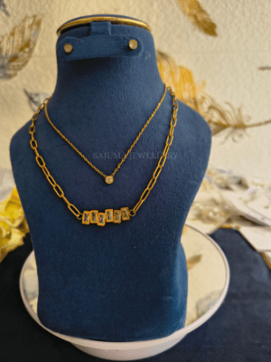 Crystal Link Layered Necklace Set
