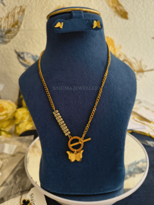 Butterfly Crystal Lock Necklace Set