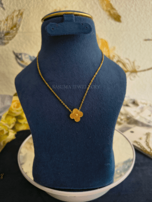 Golden Clover Charm Necklace Set
