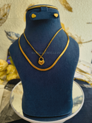 Golden Heart Lock Layered Necklace Set