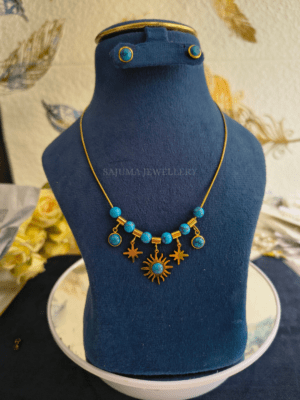 Turquoise Celestial Charm Necklace Set