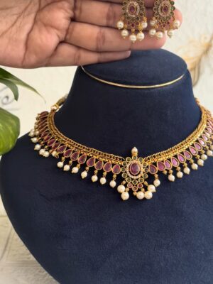 Ruby Pearl Heritage Choker Set