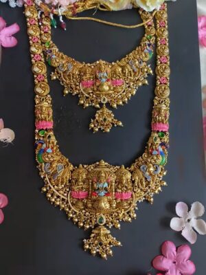 Divine Lotus Lakshmi Bridal Haram Set