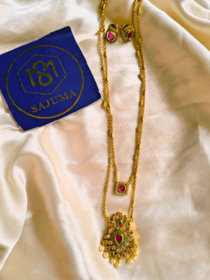 White kundan stones Chain