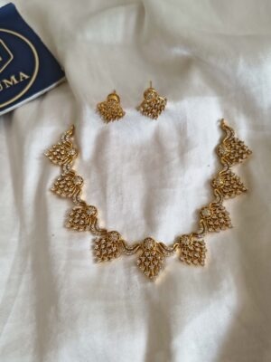 White Crystal Necklace Set