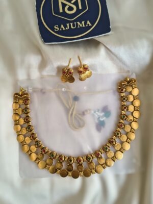 Gold Coin Step Choker Set