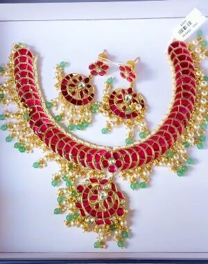 New Arrivals 3 Pure Kundan Pink Set